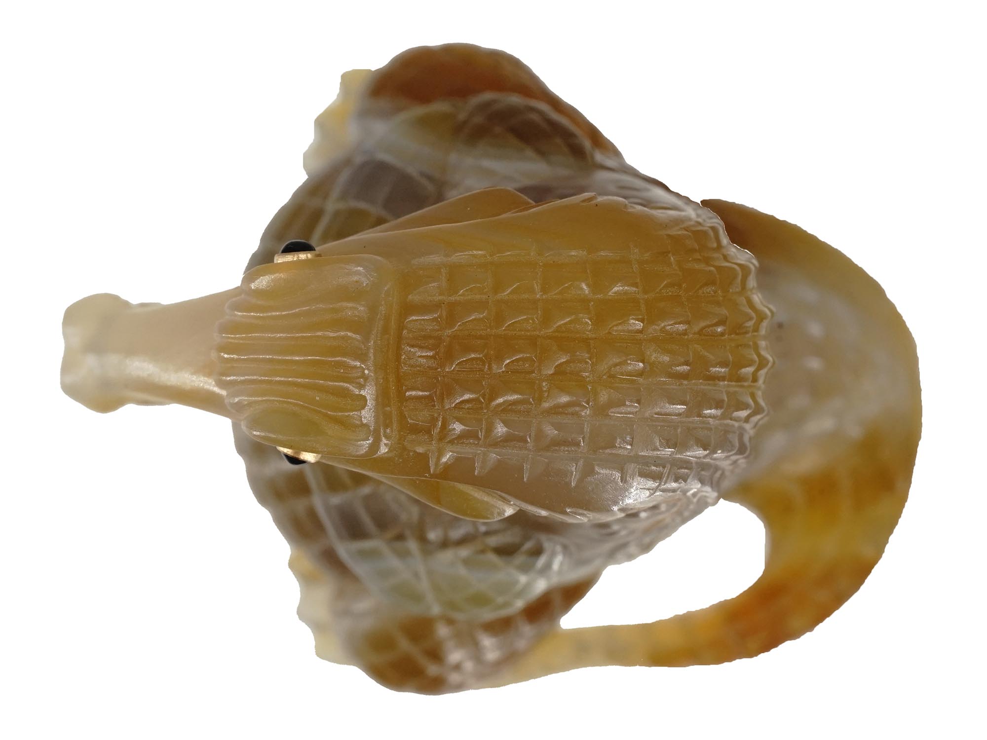 RUSSIAN HAND CARVED AGATE CROCODILE FIGURINE PIC-4